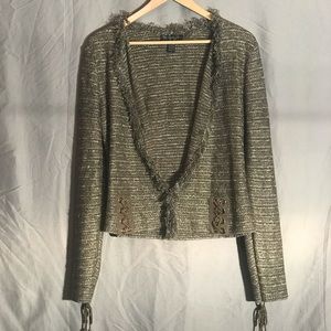 INC Green and Gold Glittery Jacket